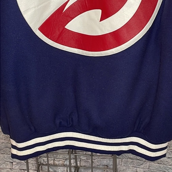 🔥🔥🔥ATL HAWKS VINTAGE WOOL BOMBER JACKET W Leather Lettering Size: XXL🥶🔥🔥🔥 - Picture 10 of 17